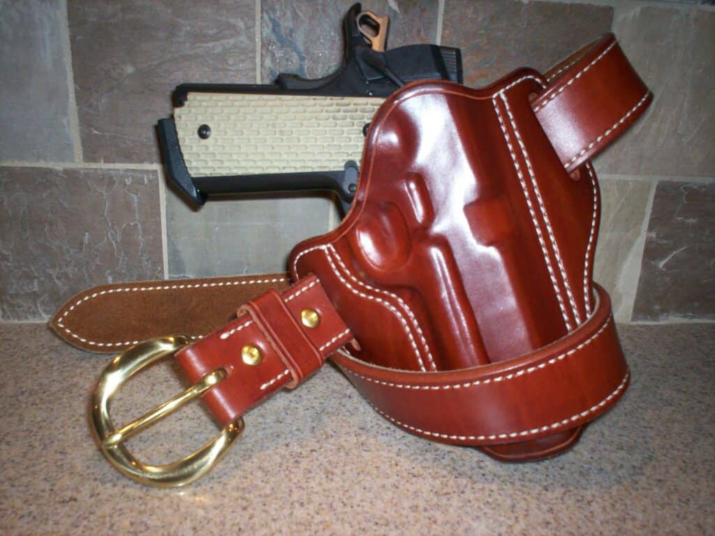 J.W. ORourke Leather Products Leather Holster and Gun Belt