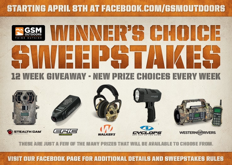 GSM Outdoors Announces Winner’s Choice Weekly Giveaway