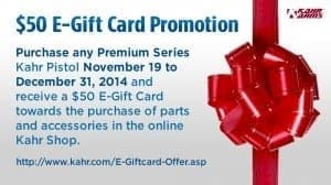 Kahr E-Gift Card Promotion