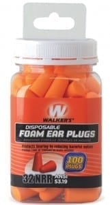 Walkers Game Ear Foam Ear Plugs 100 Count Jar