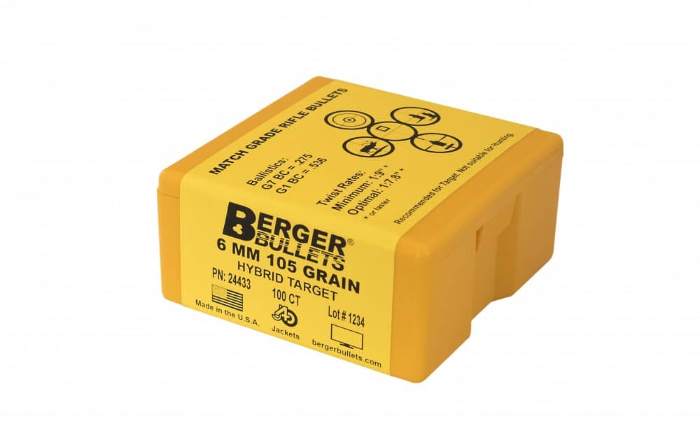 Berger Bullets 6mm 105 Grain Hybrid Target