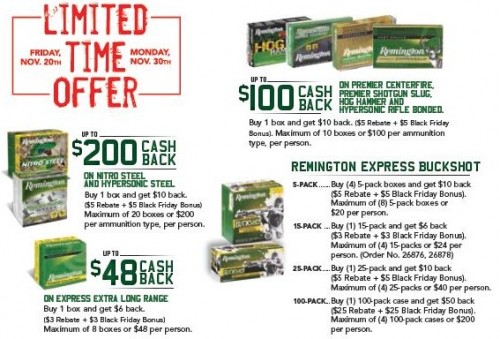 Remington Ammunition Black Friday Rebate