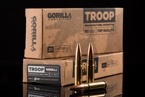 Gorilla Ammunition Troop Remanufactured Ammunition - 300 BLK 220gr Sierra Matchking Subsonic