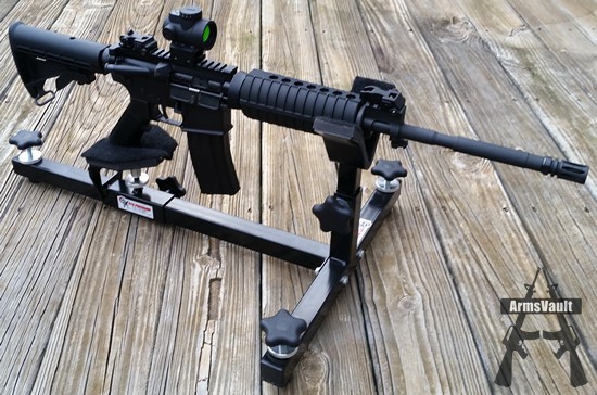 Windham Weaponry SRC with Trijicon MRO on CTK Precision P3 Ultimate Gun Vise