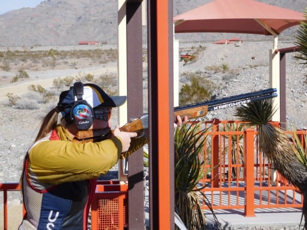 Corey Cogdell shooting her Krieghoff K-80