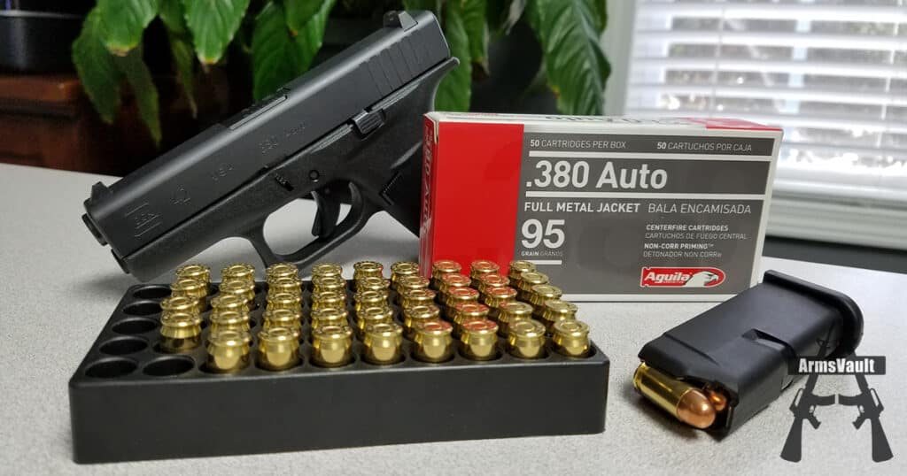 Aguila 380 Auto 95gr FMJ Ammunition ArmsVault.