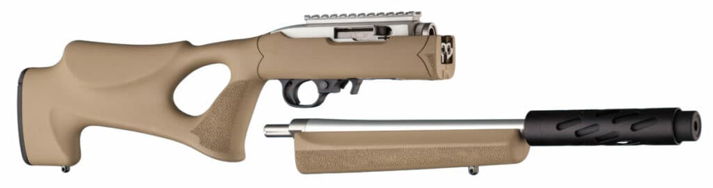 Hogue Flat Dark Earth Rifle Stock on Ruger 1022 Takedown