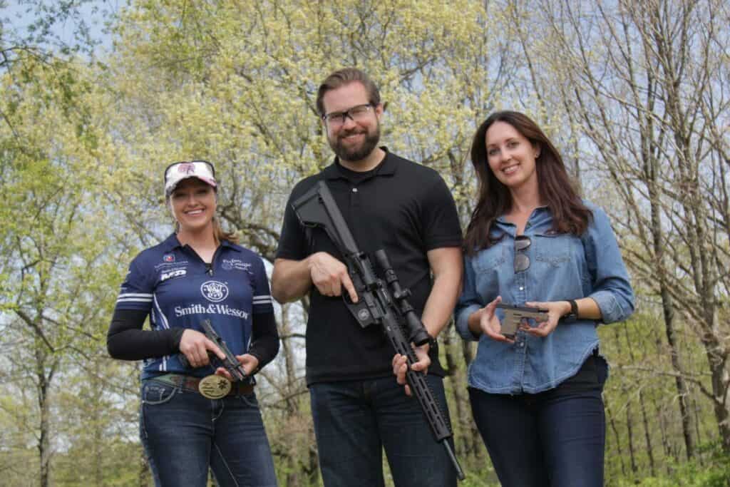 Julie Golob with GOG Hosts Aaron & Anne Marie