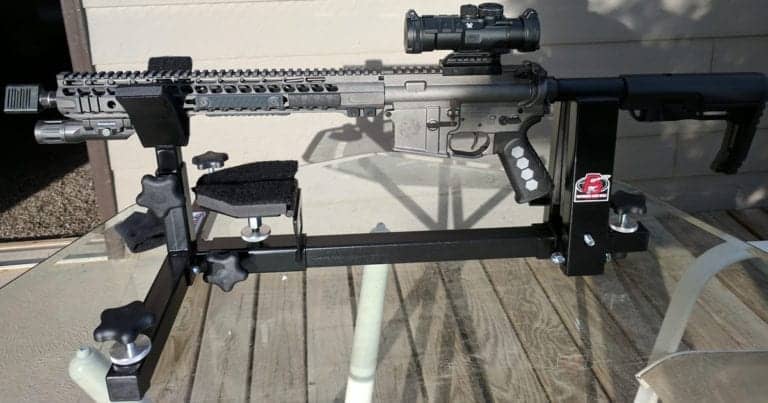 Rebel Arms AR-15 in CTK Precision P3 Ultimate Gun Vise