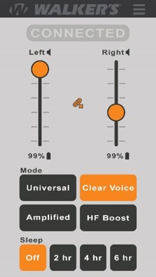 Walkers Silencer BT App Interface