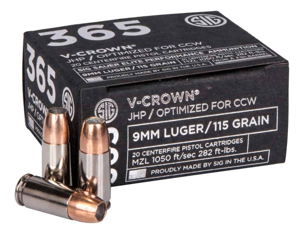 SIG 365 V-Crown Ammunition - 115gr 9mm