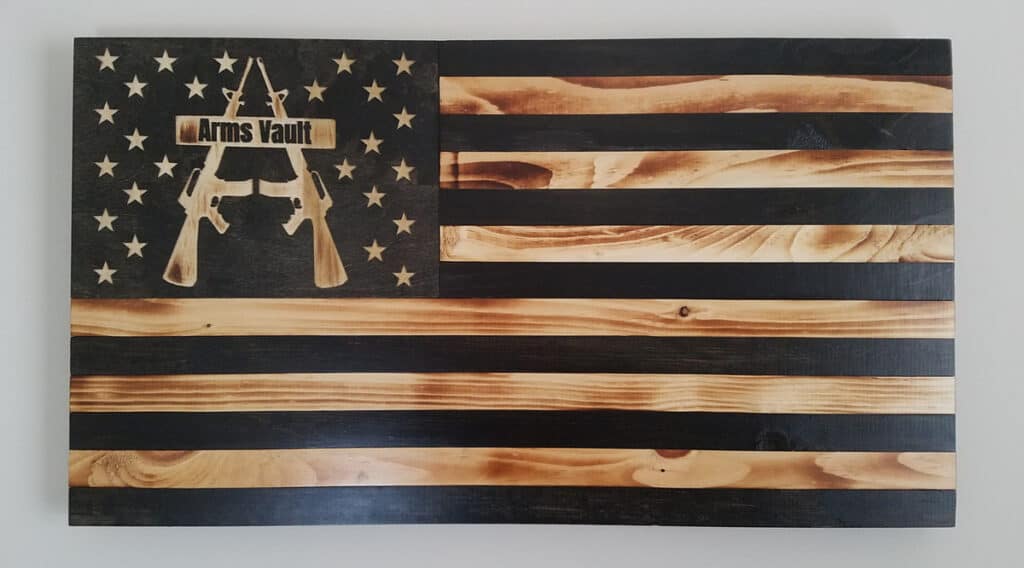 Custom ArmsVault Wood Flag by Jimmy The Maker