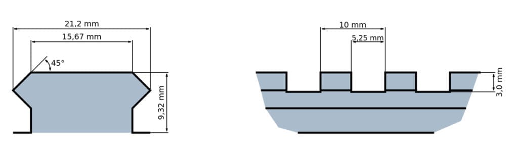 Picatinny Rail Metric Dimensions