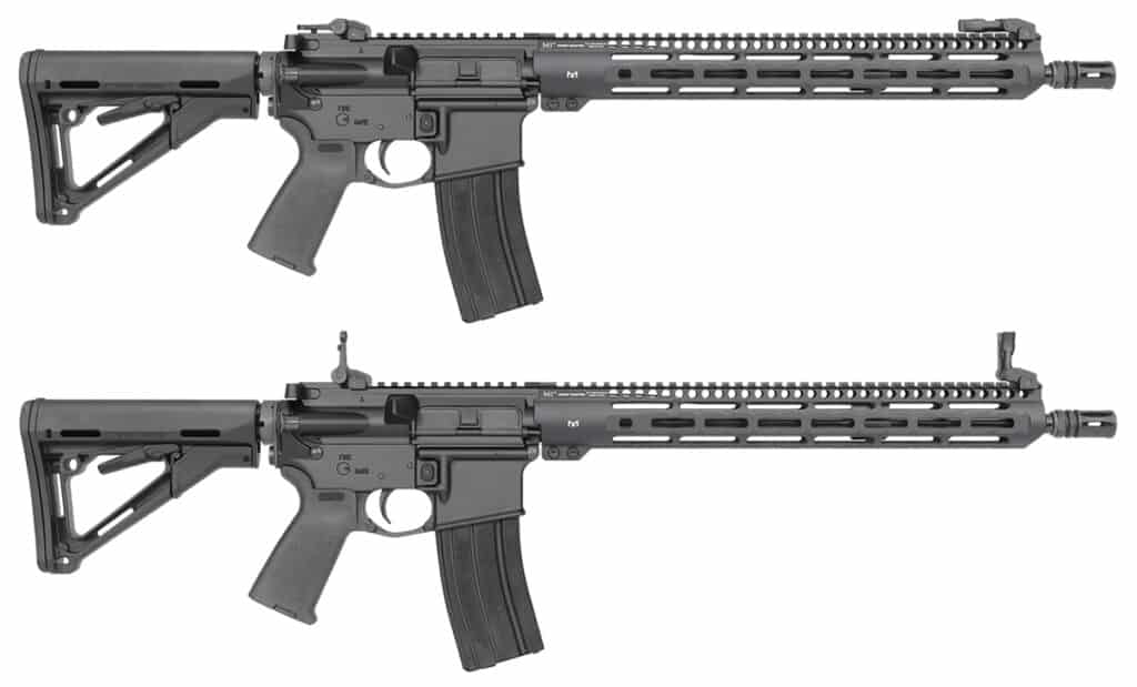 Midwest Industries Backup Iron Sights on AR-15 Rifle